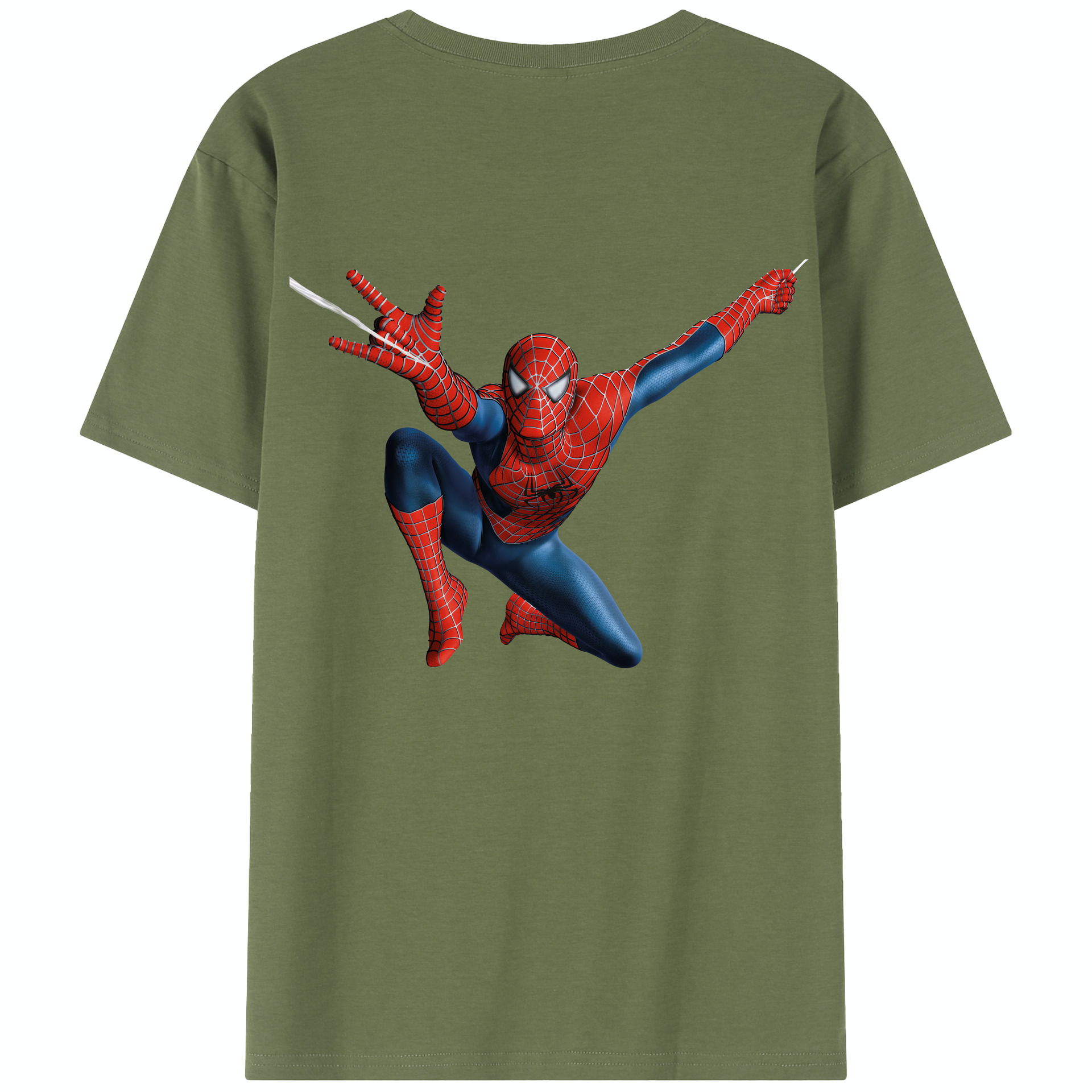 （画像用） Spider Man スパイダーマン 綿100％半袖Tシャツ（背面プリント）